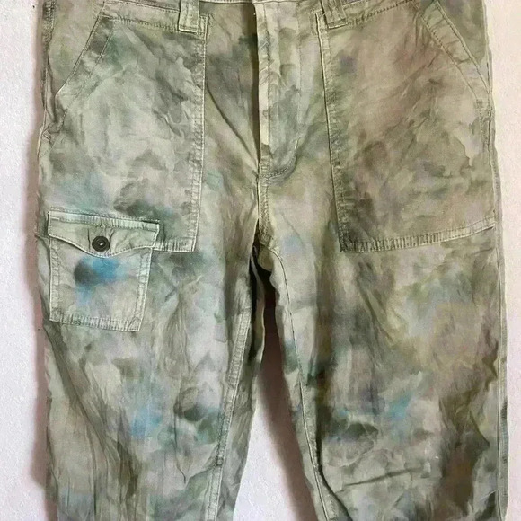 Anthropologie Wanderer Utilitarian Tie Dye Linen Blend Cargo Pants Gorpcore 27 - Picture 6 of 11